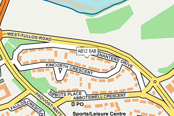 AB12 5AB map - OS OpenMap – Local (Ordnance Survey) AB12 5AB map - OS OpenMap – Local (Ordnance Survey)