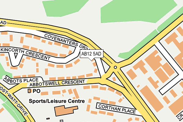 AB12 5AD map - OS OpenMap – Local (Ordnance Survey) AB12 5AD map - OS OpenMap – Local (Ordnance Survey)
