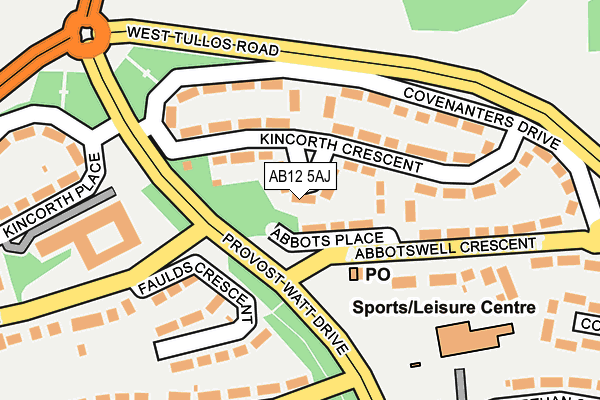 AB12 5AJ map - OS OpenMap – Local (Ordnance Survey) AB12 5AJ map - OS OpenMap – Local (Ordnance Survey)