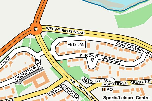 AB12 5AN map - OS OpenMap – Local (Ordnance Survey) AB12 5AN map - OS OpenMap – Local (Ordnance Survey)