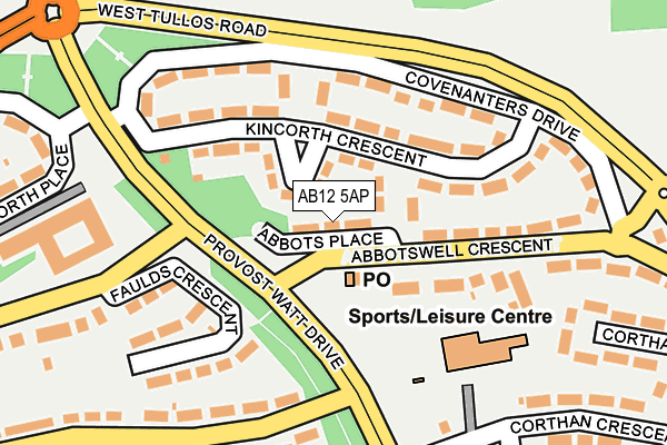 AB12 5AP map - OS OpenMap – Local (Ordnance Survey) AB12 5AP map - OS OpenMap – Local (Ordnance Survey)