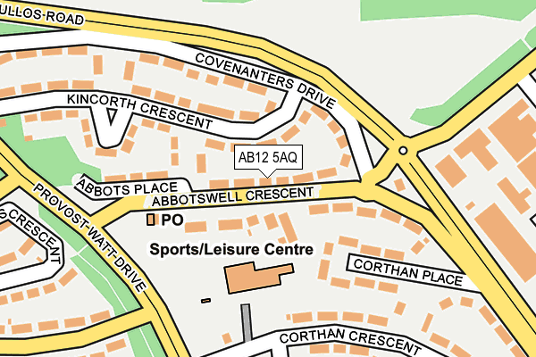 AB12 5AQ map - OS OpenMap – Local (Ordnance Survey) AB12 5AQ map - OS OpenMap – Local (Ordnance Survey)