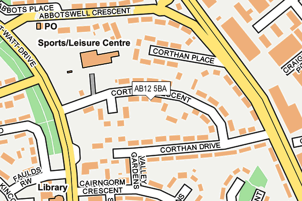 AB12 5BA map - OS OpenMap – Local (Ordnance Survey) AB12 5BA map - OS OpenMap – Local (Ordnance Survey)