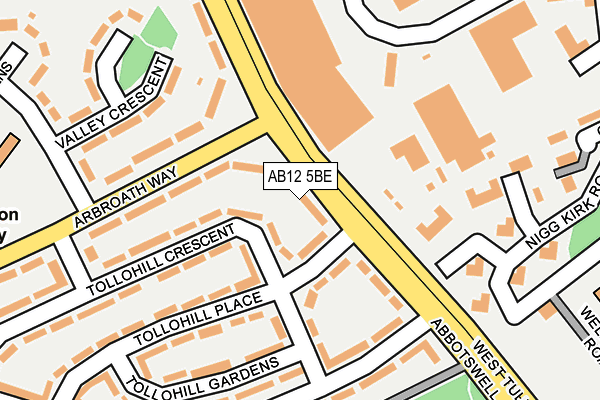 AB12 5BE map - OS OpenMap – Local (Ordnance Survey) AB12 5BE map - OS OpenMap – Local (Ordnance Survey)