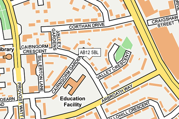 AB12 5BL map - OS OpenMap – Local (Ordnance Survey)