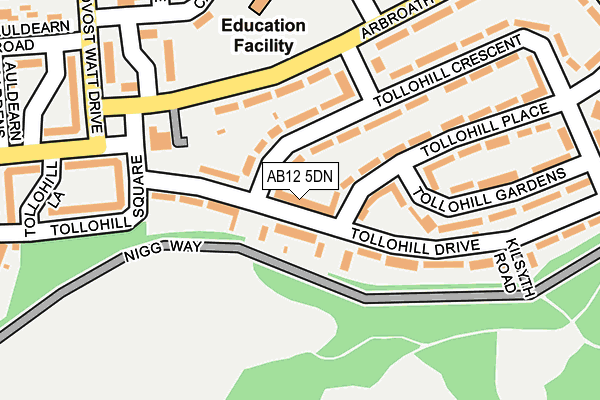 AB12 5DN map - OS OpenMap – Local (Ordnance Survey) AB12 5DN map - OS OpenMap – Local (Ordnance Survey)