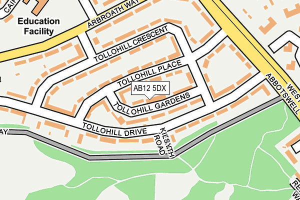 AB12 5DX map - OS OpenMap – Local (Ordnance Survey) AB12 5DX map - OS OpenMap – Local (Ordnance Survey)