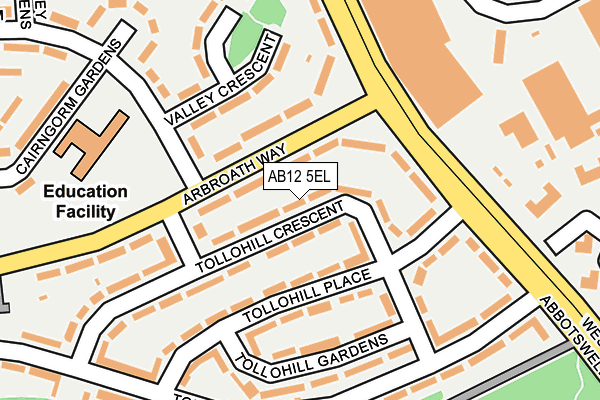 AB12 5EL map - OS OpenMap – Local (Ordnance Survey)