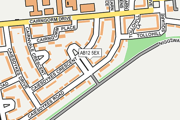 AB12 5EX map - OS OpenMap – Local (Ordnance Survey) AB12 5EX map - OS OpenMap – Local (Ordnance Survey)