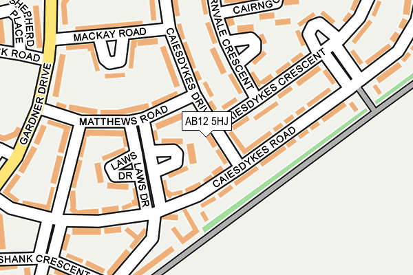 AB12 5HJ map - OS OpenMap – Local (Ordnance Survey) AB12 5HJ map - OS OpenMap – Local (Ordnance Survey)