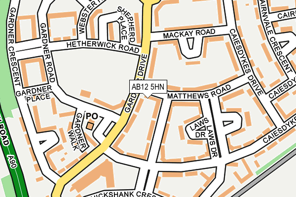 AB12 5HN map - OS OpenMap – Local (Ordnance Survey) AB12 5HN map - OS OpenMap – Local (Ordnance Survey)