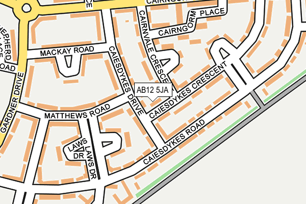 AB12 5JA map - OS OpenMap – Local (Ordnance Survey) AB12 5JA map - OS OpenMap – Local (Ordnance Survey)