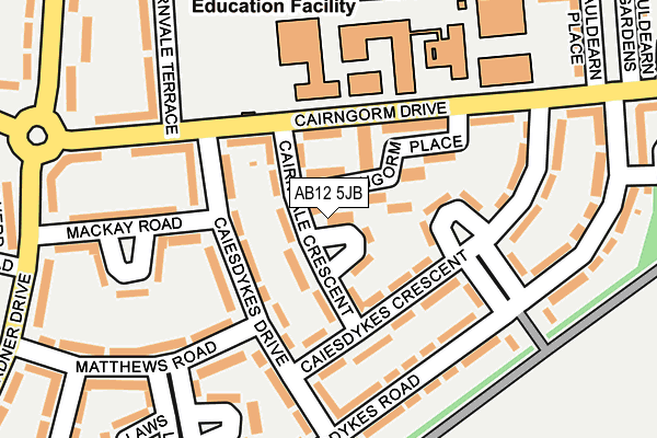 AB12 5JB map - OS OpenMap – Local (Ordnance Survey) AB12 5JB map - OS OpenMap – Local (Ordnance Survey)