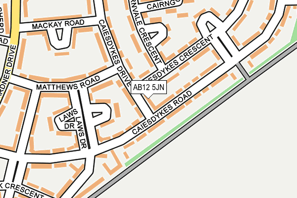 AB12 5JN map - OS OpenMap – Local (Ordnance Survey) AB12 5JN map - OS OpenMap – Local (Ordnance Survey)