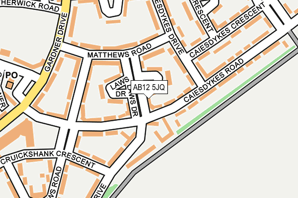 AB12 5JQ map - OS OpenMap – Local (Ordnance Survey) AB12 5JQ map - OS OpenMap – Local (Ordnance Survey)