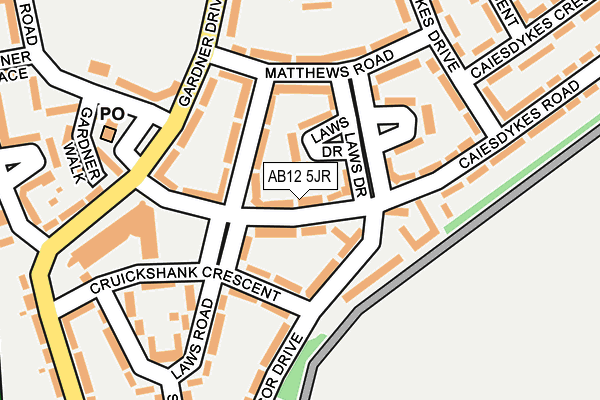 AB12 5JR map - OS OpenMap – Local (Ordnance Survey) AB12 5JR map - OS OpenMap – Local (Ordnance Survey)