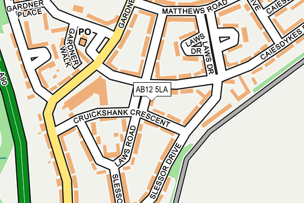 AB12 5LA map - OS OpenMap – Local (Ordnance Survey) AB12 5LA map - OS OpenMap – Local (Ordnance Survey)