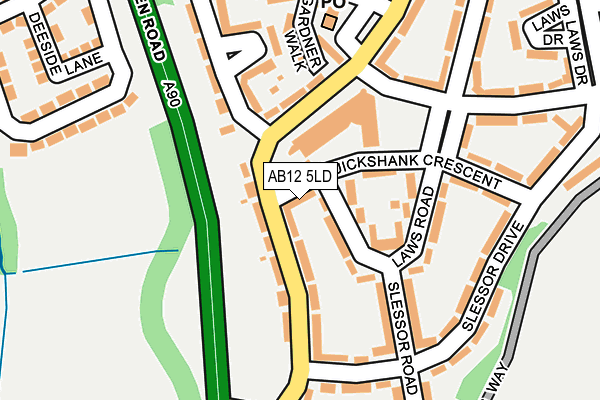 AB12 5LD map - OS OpenMap – Local (Ordnance Survey) AB12 5LD map - OS OpenMap – Local (Ordnance Survey)