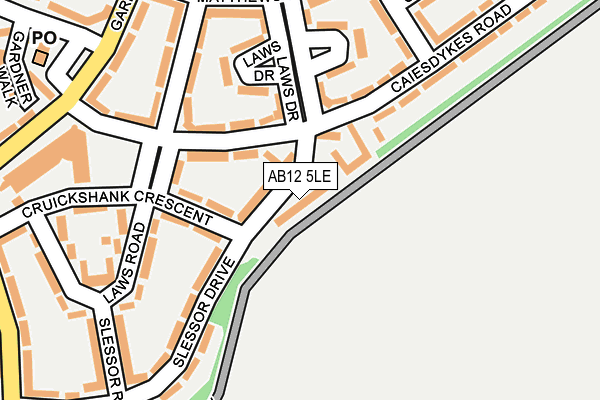 AB12 5LE map - OS OpenMap – Local (Ordnance Survey) AB12 5LE map - OS OpenMap – Local (Ordnance Survey)