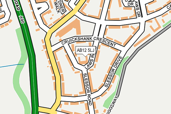 AB12 5LJ map - OS OpenMap – Local (Ordnance Survey) AB12 5LJ map - OS OpenMap – Local (Ordnance Survey)