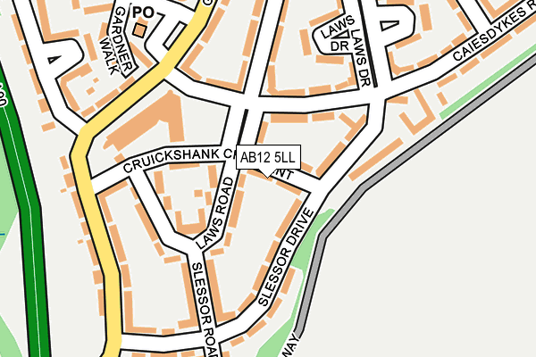 AB12 5LL map - OS OpenMap – Local (Ordnance Survey) AB12 5LL map - OS OpenMap – Local (Ordnance Survey)