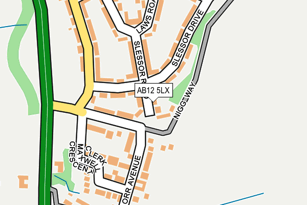 AB12 5LX map - OS OpenMap – Local (Ordnance Survey) AB12 5LX map - OS OpenMap – Local (Ordnance Survey)