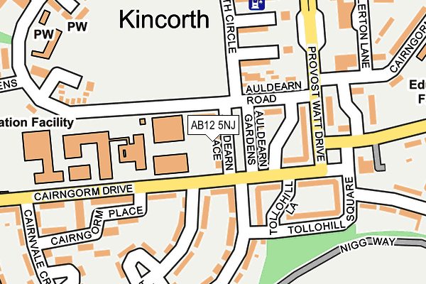 AB12 5NJ map - OS OpenMap – Local (Ordnance Survey) AB12 5NJ map - OS OpenMap – Local (Ordnance Survey)
