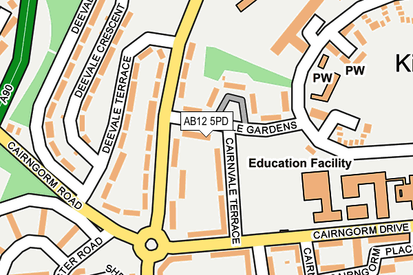 AB12 5PD map - OS OpenMap – Local (Ordnance Survey) AB12 5PD map - OS OpenMap – Local (Ordnance Survey)