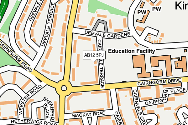 AB12 5PJ map - OS OpenMap – Local (Ordnance Survey) AB12 5PJ map - OS OpenMap – Local (Ordnance Survey)