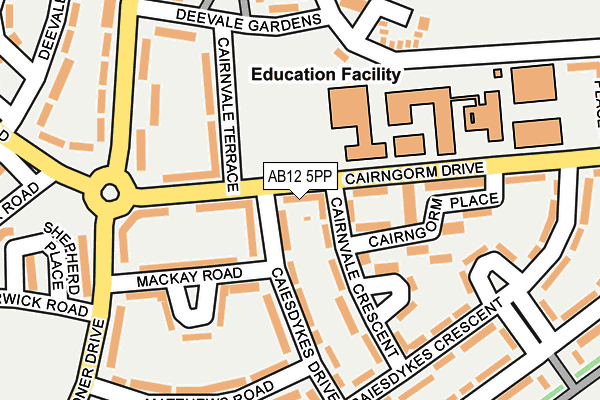 AB12 5PP map - OS OpenMap – Local (Ordnance Survey) AB12 5PP map - OS OpenMap – Local (Ordnance Survey)