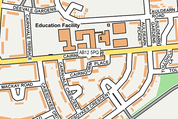 AB12 5PQ map - OS OpenMap – Local (Ordnance Survey) AB12 5PQ map - OS OpenMap – Local (Ordnance Survey)
