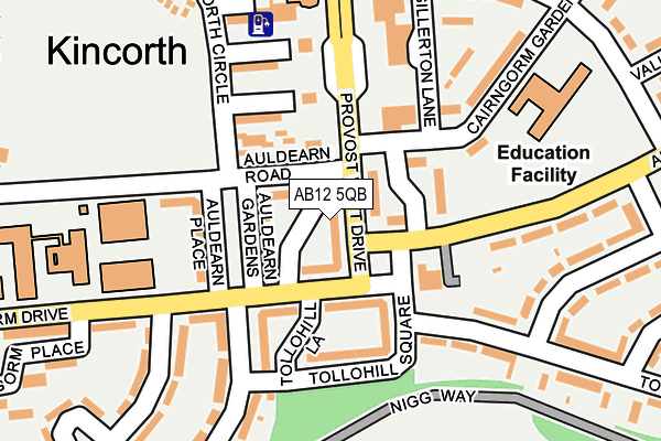 AB12 5QB map - OS OpenMap – Local (Ordnance Survey) AB12 5QB map - OS OpenMap – Local (Ordnance Survey)