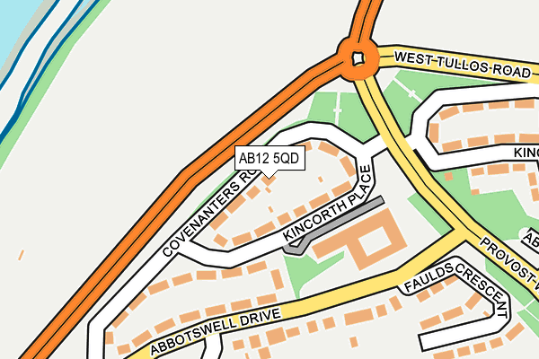AB12 5QD map - OS OpenMap – Local (Ordnance Survey) AB12 5QD map - OS OpenMap – Local (Ordnance Survey)