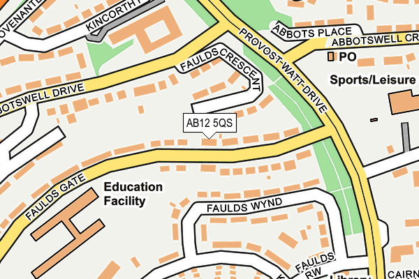 AB12 5QS map - OS OpenMap – Local (Ordnance Survey) AB12 5QS map - OS OpenMap – Local (Ordnance Survey)