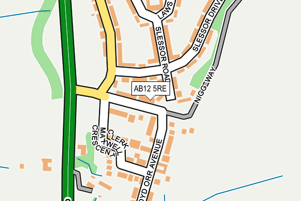 AB12 5RE map - OS OpenMap – Local (Ordnance Survey) AB12 5RE map - OS OpenMap – Local (Ordnance Survey)