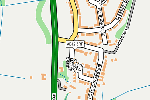 AB12 5RF map - OS OpenMap – Local (Ordnance Survey) AB12 5RF map - OS OpenMap – Local (Ordnance Survey)