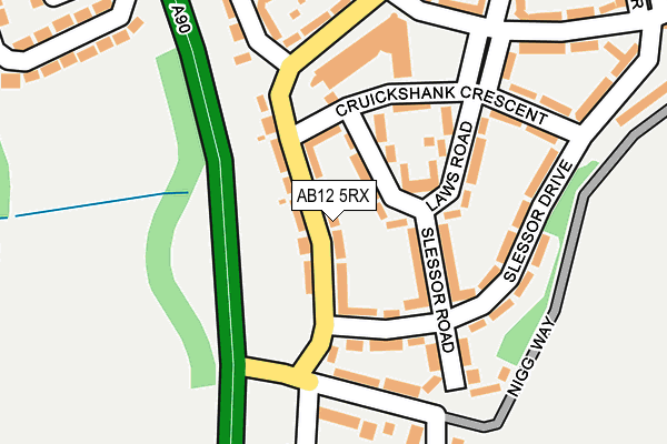 AB12 5RX map - OS OpenMap – Local (Ordnance Survey) AB12 5RX map - OS OpenMap – Local (Ordnance Survey)