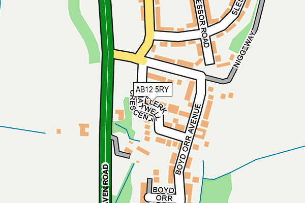 AB12 5RY map - OS OpenMap – Local (Ordnance Survey) AB12 5RY map - OS OpenMap – Local (Ordnance Survey)