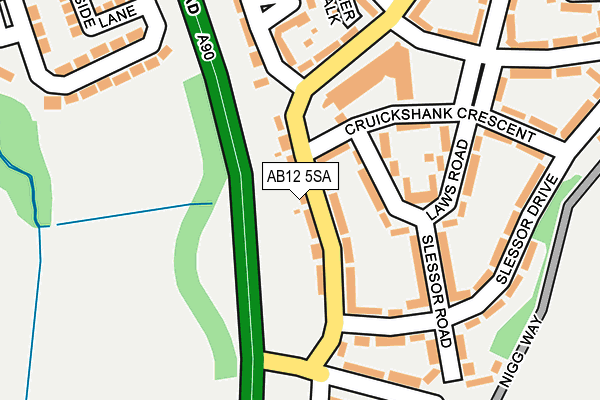 AB12 5SA map - OS OpenMap – Local (Ordnance Survey) AB12 5SA map - OS OpenMap – Local (Ordnance Survey)