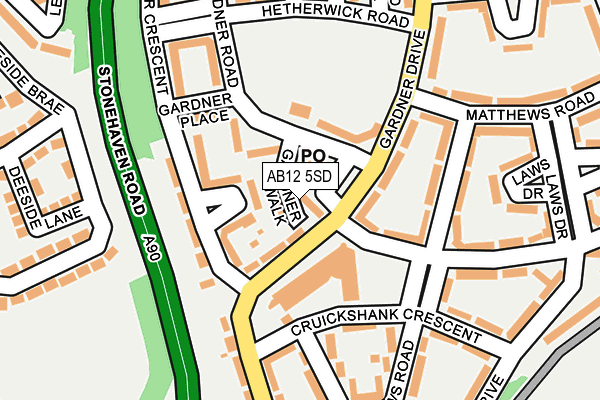 AB12 5SD map - OS OpenMap – Local (Ordnance Survey) AB12 5SD map - OS OpenMap – Local (Ordnance Survey)