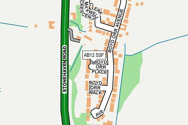 AB12 5SF map - OS OpenMap – Local (Ordnance Survey)
