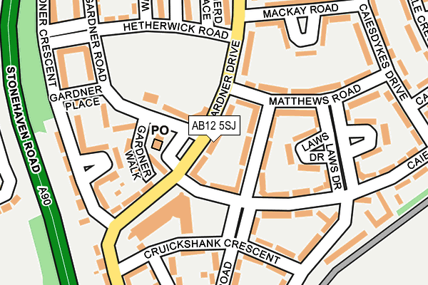 AB12 5SJ map - OS OpenMap – Local (Ordnance Survey) AB12 5SJ map - OS OpenMap – Local (Ordnance Survey)