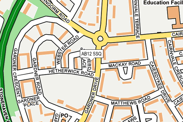 AB12 5SQ map - OS OpenMap – Local (Ordnance Survey) AB12 5SQ map - OS OpenMap – Local (Ordnance Survey)