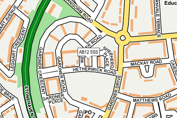 AB12 5SS map - OS OpenMap – Local (Ordnance Survey) AB12 5SS map - OS OpenMap – Local (Ordnance Survey)