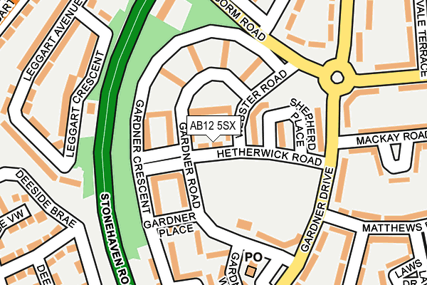 AB12 5SX map - OS OpenMap – Local (Ordnance Survey) AB12 5SX map - OS OpenMap – Local (Ordnance Survey)