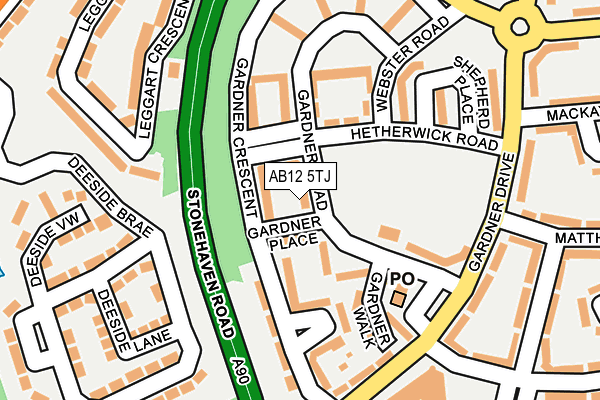 AB12 5TJ map - OS OpenMap – Local (Ordnance Survey) AB12 5TJ map - OS OpenMap – Local (Ordnance Survey)