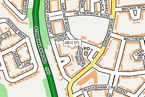 AB12 5TL map - OS OpenMap – Local (Ordnance Survey) AB12 5TL map - OS OpenMap – Local (Ordnance Survey)