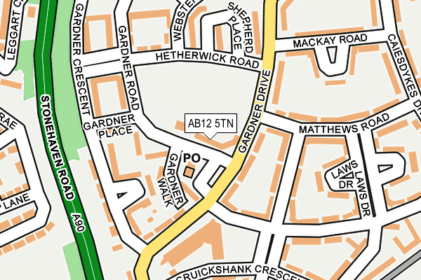 AB12 5TN map - OS OpenMap – Local (Ordnance Survey) AB12 5TN map - OS OpenMap – Local (Ordnance Survey)