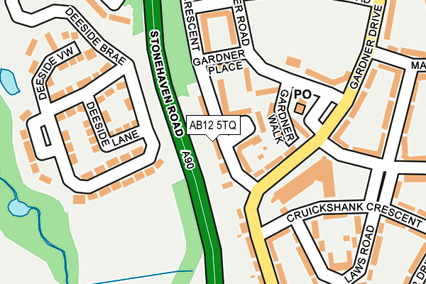 AB12 5TQ map - OS OpenMap – Local (Ordnance Survey) AB12 5TQ map - OS OpenMap – Local (Ordnance Survey)