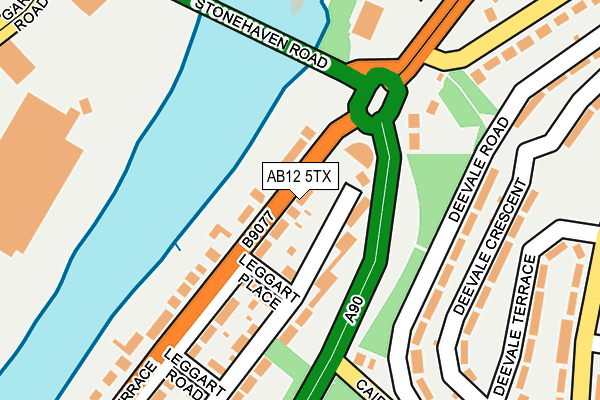 AB12 5TX map - OS OpenMap – Local (Ordnance Survey) AB12 5TX map - OS OpenMap – Local (Ordnance Survey)
